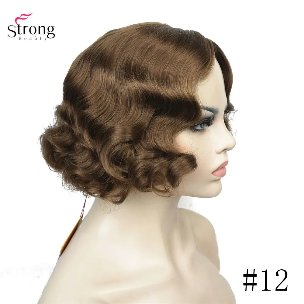 StrongBeauty волнистые волосы короткие черные волосы парик кудрявый Синтетический