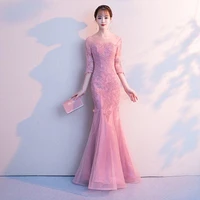 high end fashion dress female 2019 new banquet elegant elegant long fishtail sexy temperament lady dress