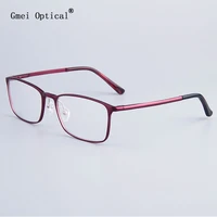 fashion full rim eyeglasses frame brand designer business men frame hydronalium glasses with spring hinge on legs gf521