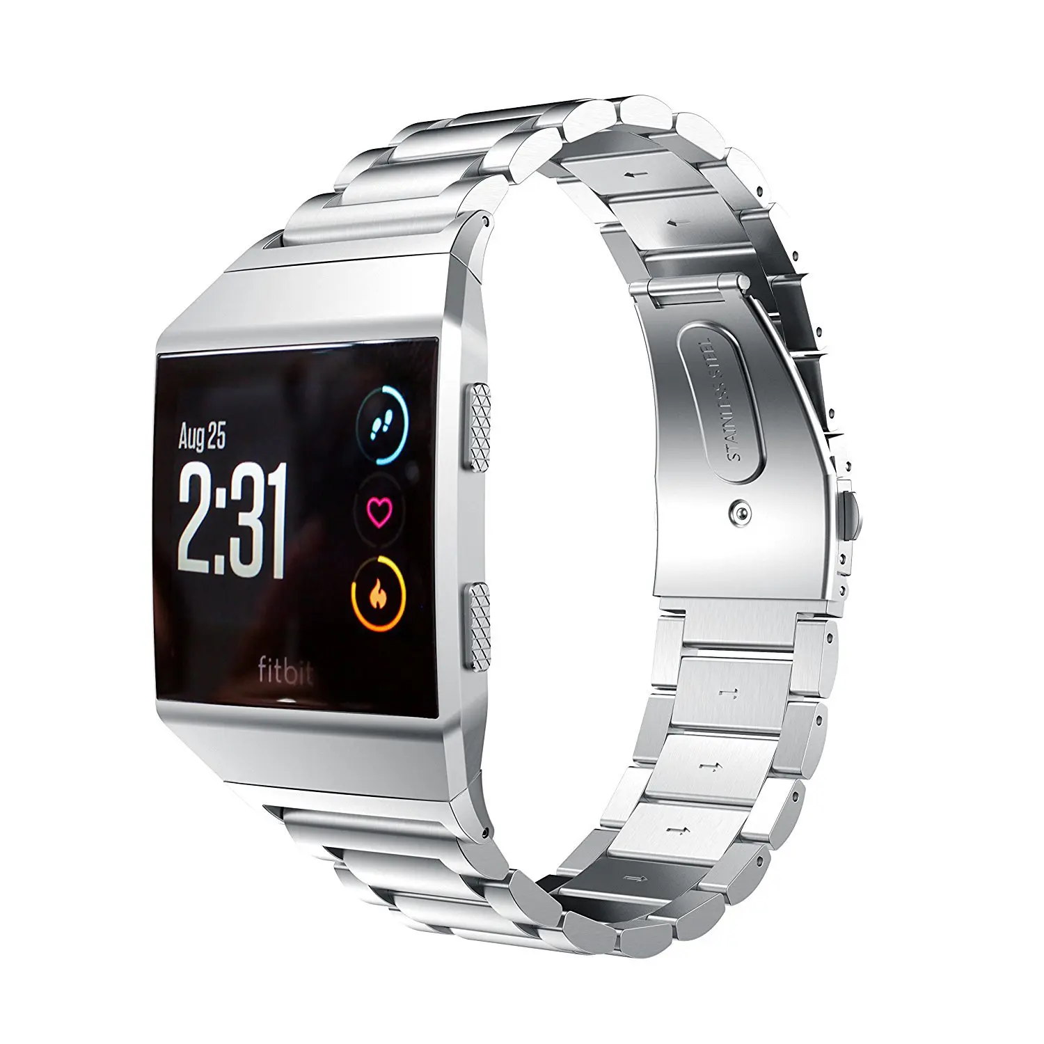 Высокое качество деловой ремешок из нержавеющей стали для Fitbit Ionic складной застежка с защитной заменой