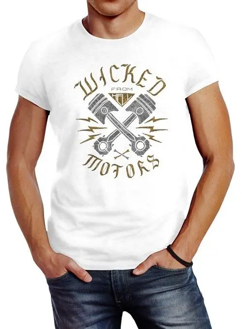 Herren футболка Motorrad Байкер гонщик злая двигатели Slim Fit Neverless | Мужская одежда
