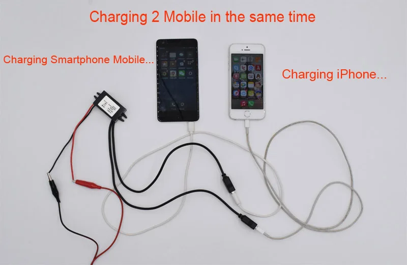 XCGaoon автомобильный DC-DC конвертер Модуль кабель с 2 usb-портами, вход DC 12V к USB выход 5V 3A, зарядка для iPhone смартфон мобильный