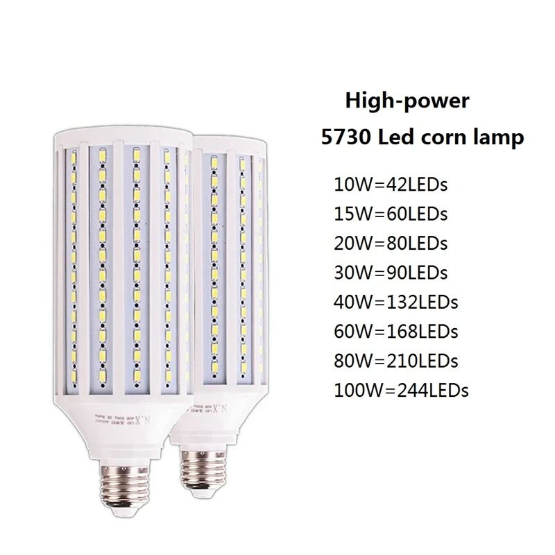 Светодиодный светильник E27 SMD 5730 светодиодный высокого качества 10 Вт 12 15 25 30 40 50 100