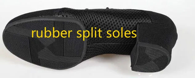 rubber split soles Тканевые женские туфли-оксфорды на каблуке 5 см для дома и улицы; кожаные кроссовки с резиновой подошвой на не сужающемся книзу массивном каблуке; Современная танцевальная обувь для бальных танцев - Цвет: rubber split soles
