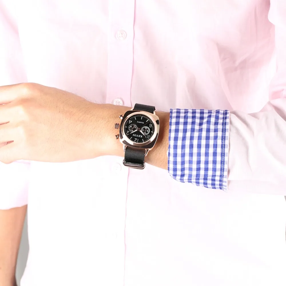 

Watches Men Fashion and Casual Men Watches Unique Square Dial Men Wristwatch Simple Fabric Watchband Men Quartz Sport Watch