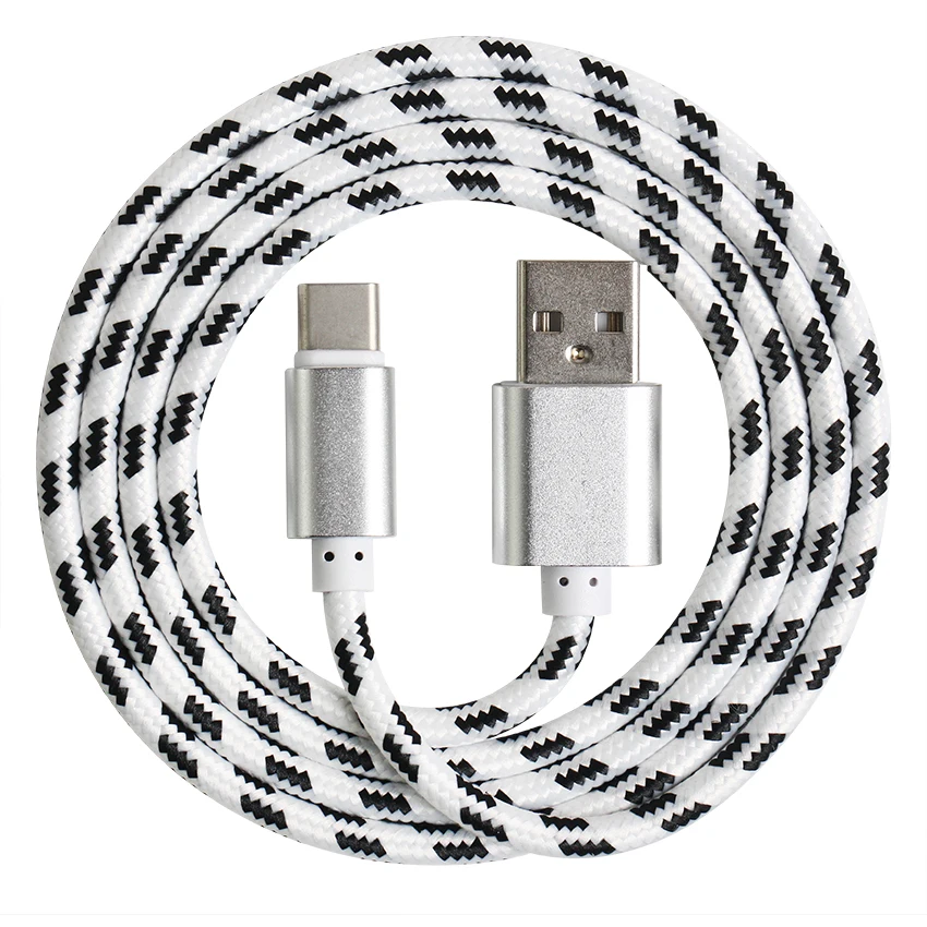1 м 2 3 Плетеный Micro type C 8pin USB c кабель для зарядного устройства тканевый
