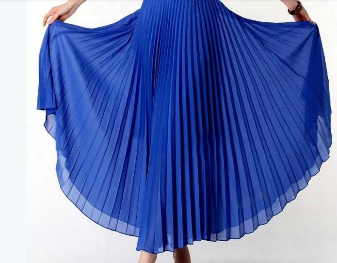 Dark Blue FATIKA шифоновая плиссированная юбка с высокой талией, великолепные юбки на осень и зиму, Юбки миди для женщин весна лето - Цвет: Dark Blue
