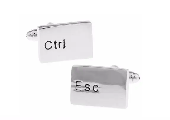 Мужской подарок клавиатура запонки опт и розница серебристого цвета Медь