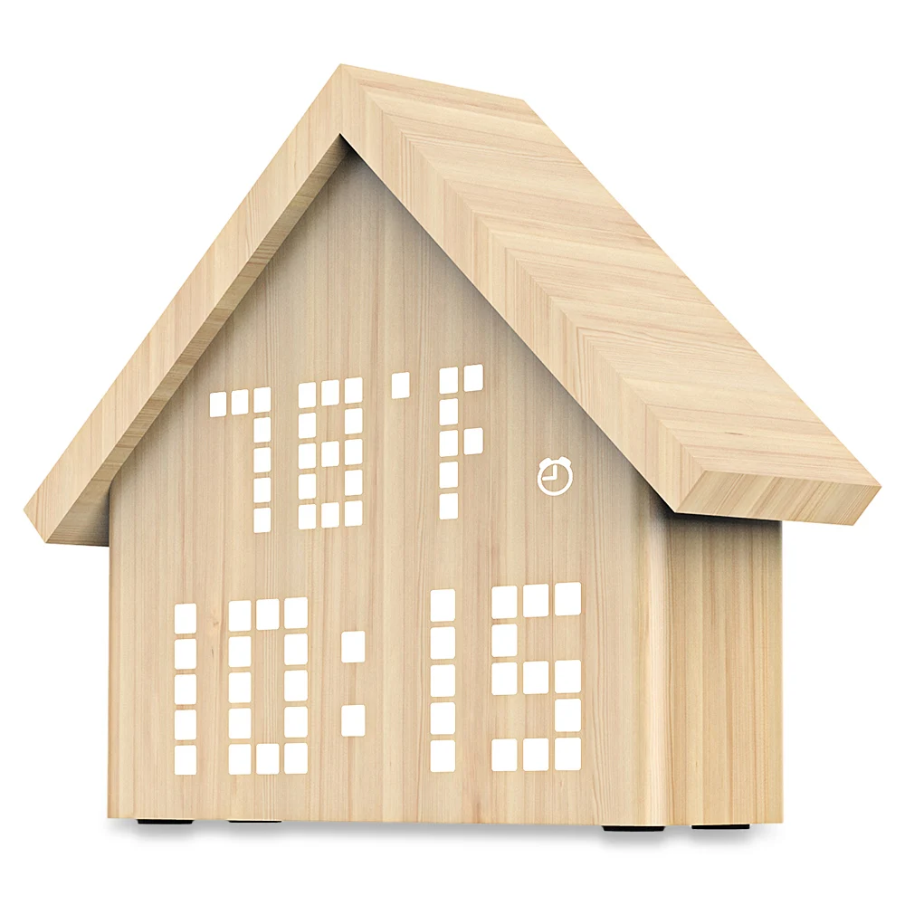 Деревянный новый светодиодный цифровой будильник в горошек с функцией