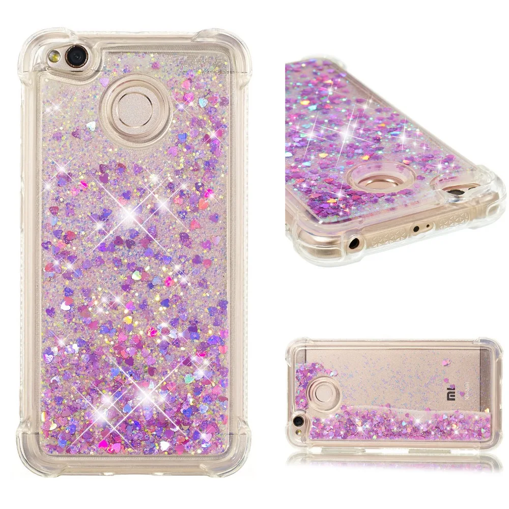 TPU Case For Xiaomi MI 5XA1 Redmi 4X Note4X Note4 5A 5 5Plus Love Heart Cover Dynamic Sand Quicksand Clear Phone Coque Fund | Мобильные