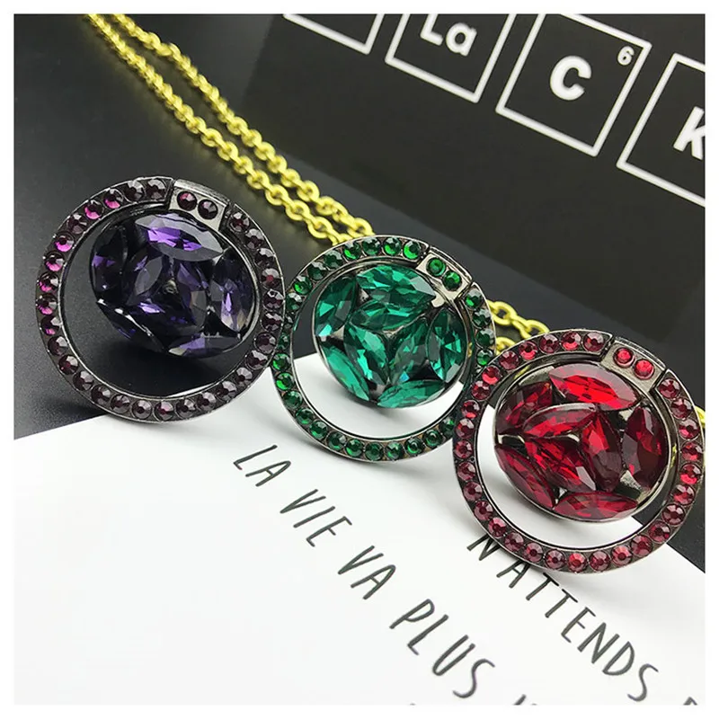 

All For Mobile Phone Stand Accessories Luxury 3D Glitter Diamond Phone Holder Support Bling Round Bracket SmartPhone Case Cover