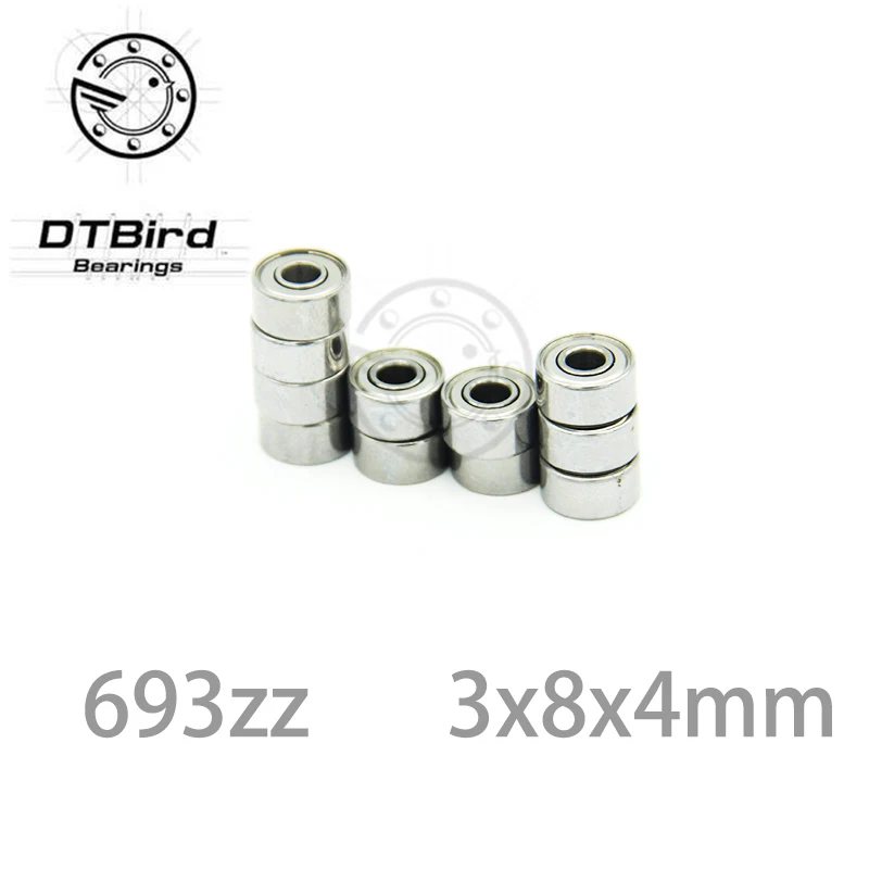 

10pcs 693ZZ 693 ZZ 3x8x4mm Mini Ball Bearing Miniature Bearing Deep Groove Ball Bearing Brand New 3*8*4 mm