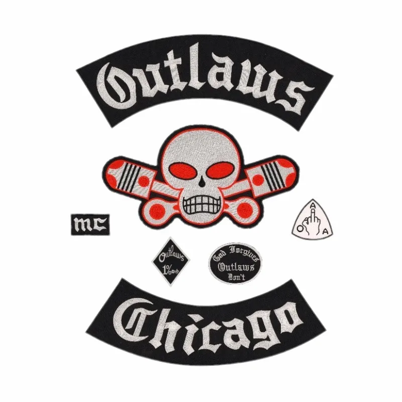 Нашивки Outlaws в байкерском стиле Вышитые заплаты DIY Аппликация байкерские патчи