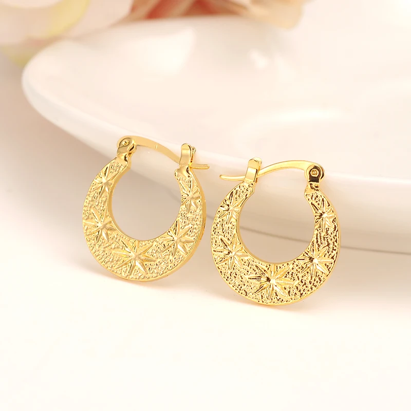 

2pairs Earrings Girls Dubai Gold Turkish Egyptian Algeria Indian Moroccan Saudi Gold Earrings Kids Earrings Fashion Jewelry