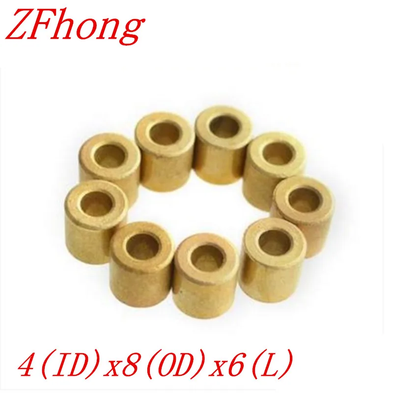 20pcs 4*6 OD=8mm 4mm Copper brass bushing guide sleeve Precision Oil bearing | Обустройство дома