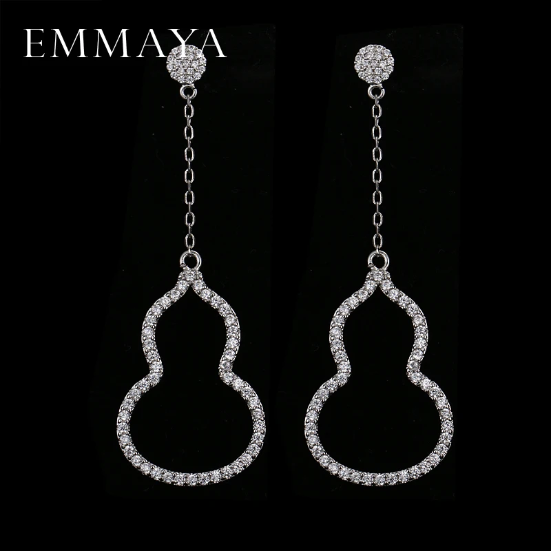 EMMAYA модные новые длинные серьги с лучшими CZ камнями в виде тыквы для женщин