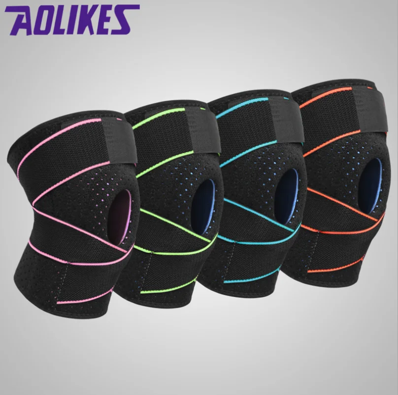 By DHL 20pcs AOLIKES Adjustable Bandage Silicone Knee Pads Elastic Brace Support Basketball Hiking Protector | Спорт и развлечения