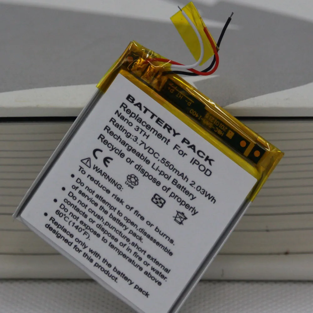 

ISUNOO 5pcs/lot Nano Battery For Nano3 Battery Replacement 3.7V Li-ion Battery Replacement for iPod Nano 3 3rd Gen Battery
