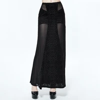 devil fashion gothic vintage black perspective long skirt for women sexy fashion bodycon slim with flower patterns women skirts