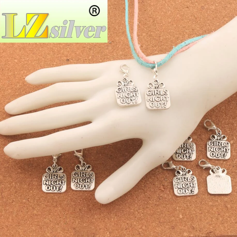 

Gift Girls Night Out Beads Heart Floating Lobster Clasps 80PCS for Glass Living Memory Locket 16.6x35mm zinc alloy C322