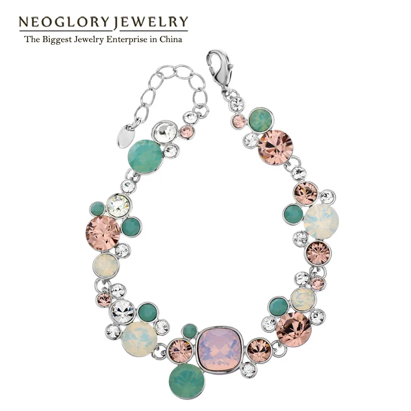 

Neoglory Charm Beads Snap Bangles & Bracelets Fashion Jewelry Love Gift Girls 2020 New Embellished with Crystals from Swarovski