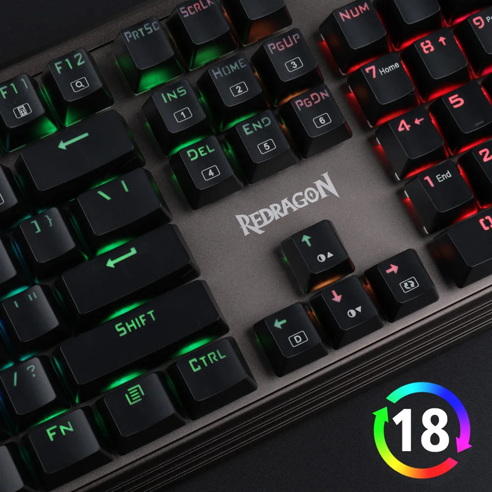 Механическая игровая клавиатура Redragon K570 PARTRYUSA, 104 клавиш, с защитой от привидения, RGB, с подсветкой, синий переключатель, из цельного алюминия