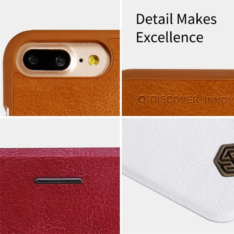 Чехол книжка Nillkin Qin для iphone 7 8 + PLUS винтажный кожаный чехол с карманом карт сумки