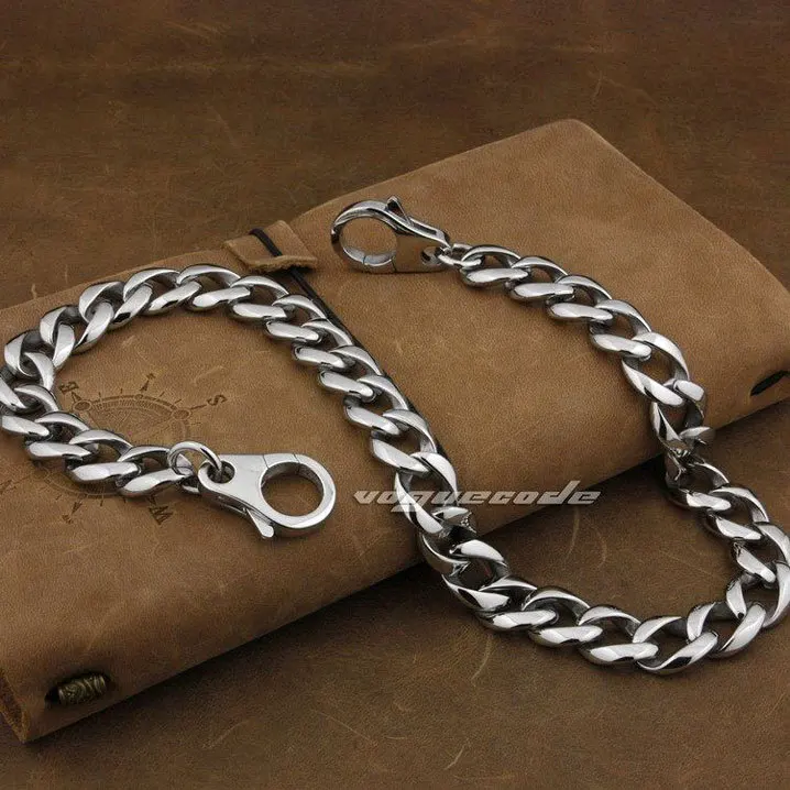 Мужской кошелек блестящий серебристый из нержавеющей стали 316L 5D005WC 14 &quot~ 36&quot|steel