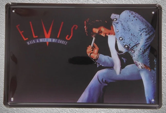 1 шт. Элвиса Пресли танцор гитарист певец Оловянная тарелка знак настенная