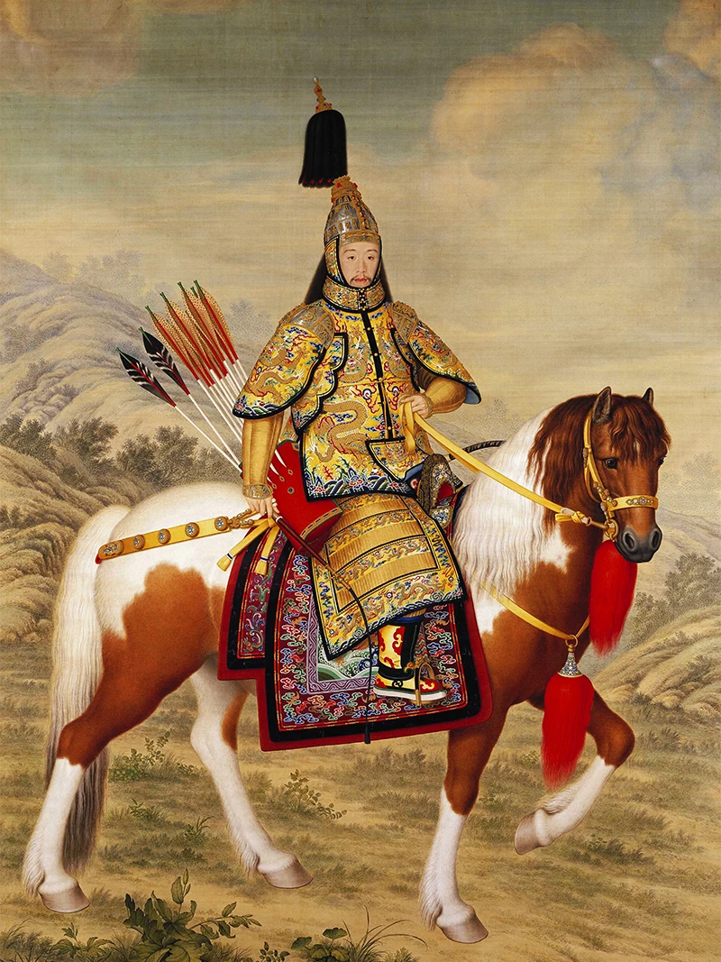 canvas prints Chinese style traditional painting reproduction giant poster emperor Qianlong hunting portrait art picture | Дом и сад