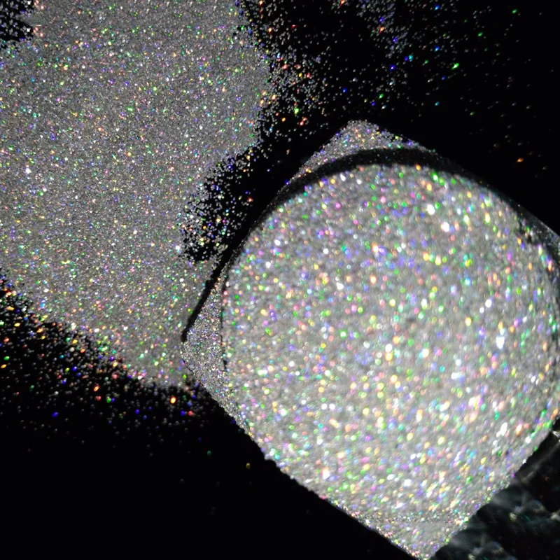 

1/256.004 Silver Holographic Laser color UV Glitter Powder Dust HOLO Nail Art Decorations Very-Fine Glitter Powder Decoration 5g