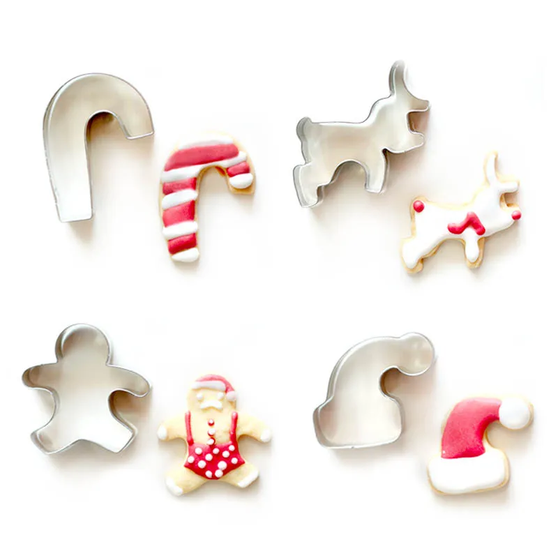 4 шт. Новогодние аксессуары для печенья из нержавеющей стали|Формочка печенья| |