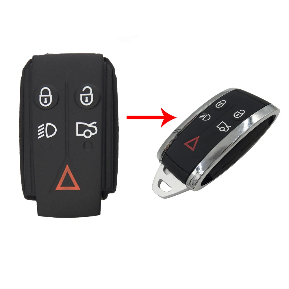 Key Pad OkeyTech аварийный клинок пульт дистанционного управления 5 Кнопка смарт-Корпус для автомобильного ключа чехол Крышка для Jaguar XF XK XKR X S-Тип 2007 2008 2009 2010 2012 - Цвет: Key Pad