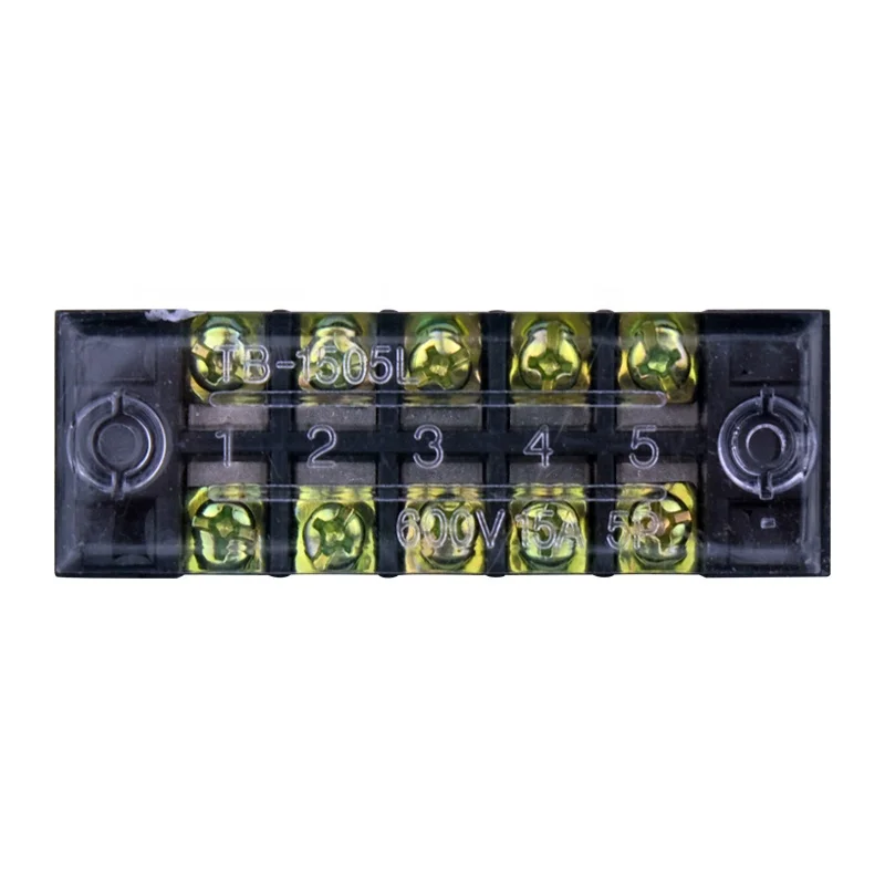TB-1505L TB-1503L TB-1512L 10 шт. 15A 600 в двухрядный барьер клеммный блок провода разъем TB серии 3 4 5 6 8 10 12 позиций - Цвет: TB-1505L