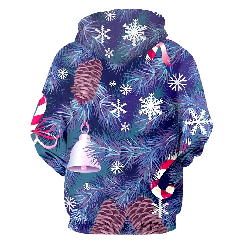 

OGKB Men's New Personality Large Size Leisure Christmas Hoodies 3D Printed Santa Claus And Snowflake Best Selling 6XL
