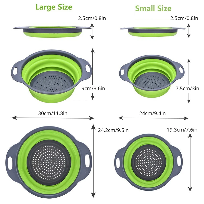 Фруктовый Овощной промывочный фильтр корзина складной силиконовый дуршлаг