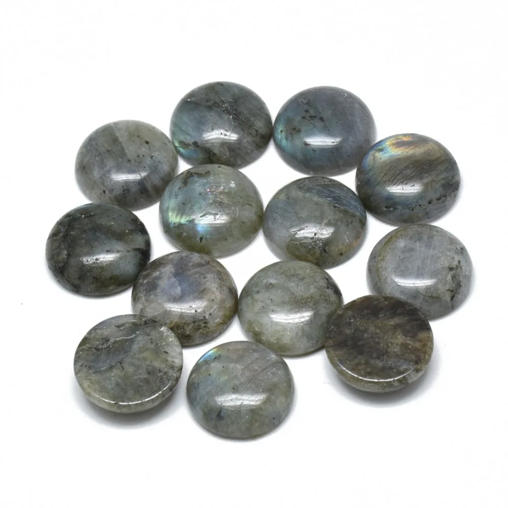 

PandaHall 6/8/10/12/14mm 50pc Natural Labradorite Semi-precious Stone Jewelry Pendant Link Necklace Making Cabochons Half Round