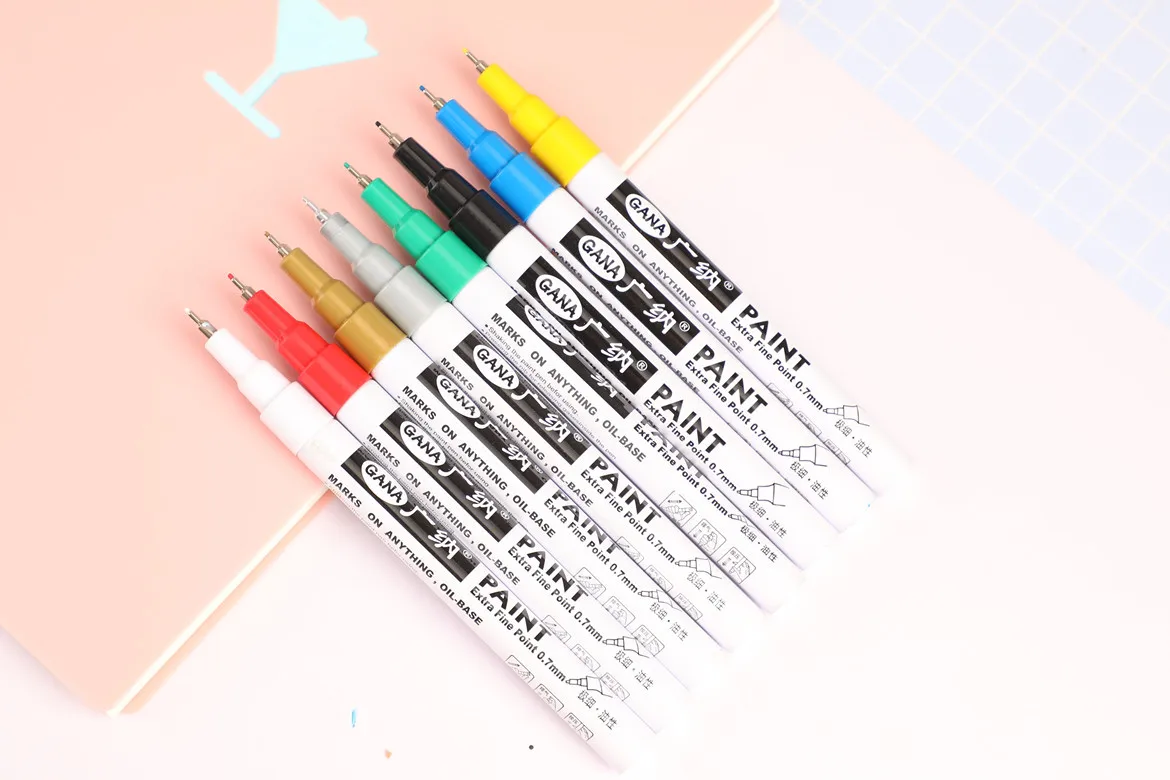 0.7mm Oily Car Tyre Tire Tread marker pen Waterproof Permanent Color match paint pen white marker pen black card graffiti pen