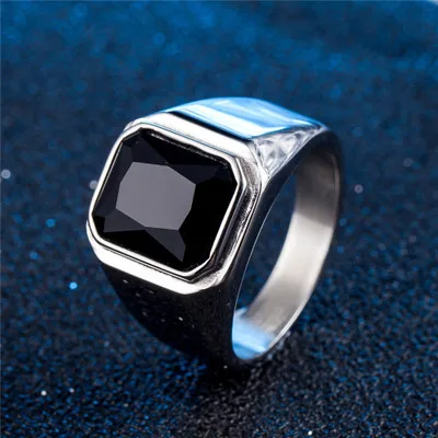 Ring Men Stainless Steel Couple Red Blue Black Stone With Wedding Gold Male For | Украшения и аксессуары