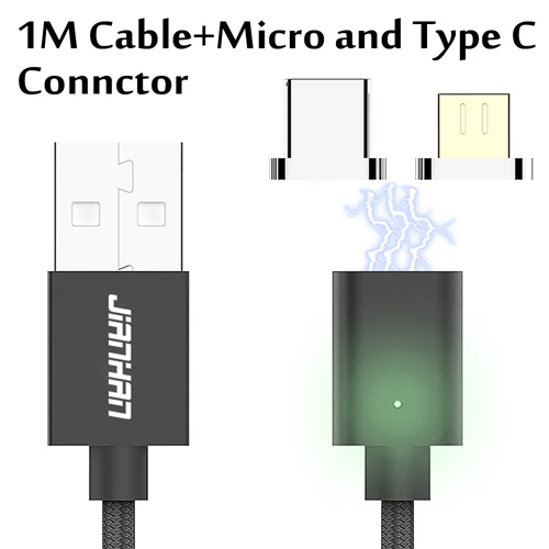 Black 2 in 1 2 в 1 Магнитный USB кабель для Android Micro type C Разъемы адаптер для зарядки данных зарядное устройство USB C для Xiaomi samsung huawei - Цвет: Black 2 in 1
