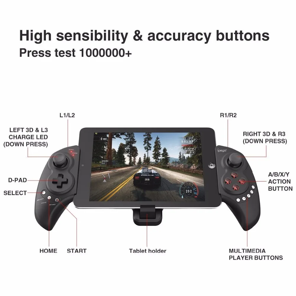 IPega PG-9023 беспроводной Bluetooth геймпад контроллер для Android/iOS/Tablet PC телескопическая ручка игровой джойстик для Pad Win 7 8 10