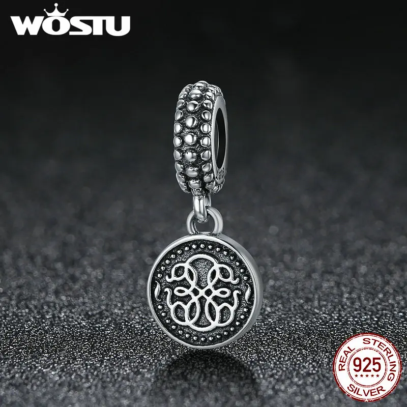 WOSTU Оригинал 100% 925 пробы Серебряные бусы символ жизни подходят к оригинальному