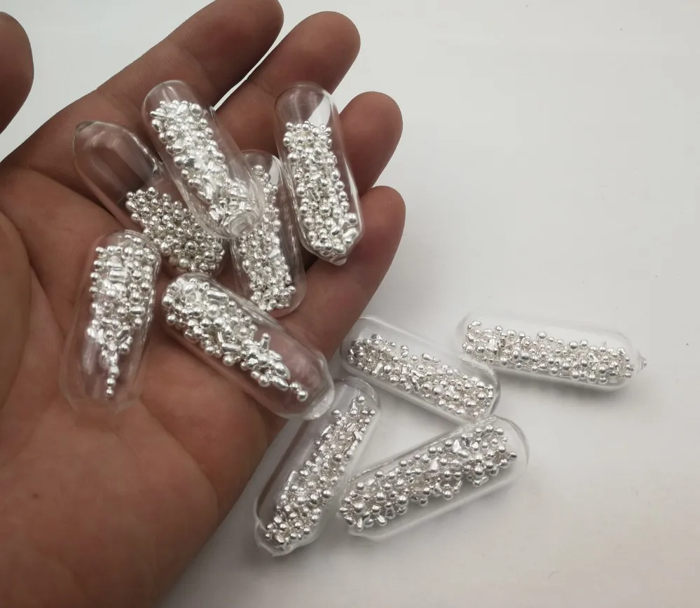 

Silver Metallic Element 47 Ag, Shiny Pellets 99,99% 5gin glass ampoule