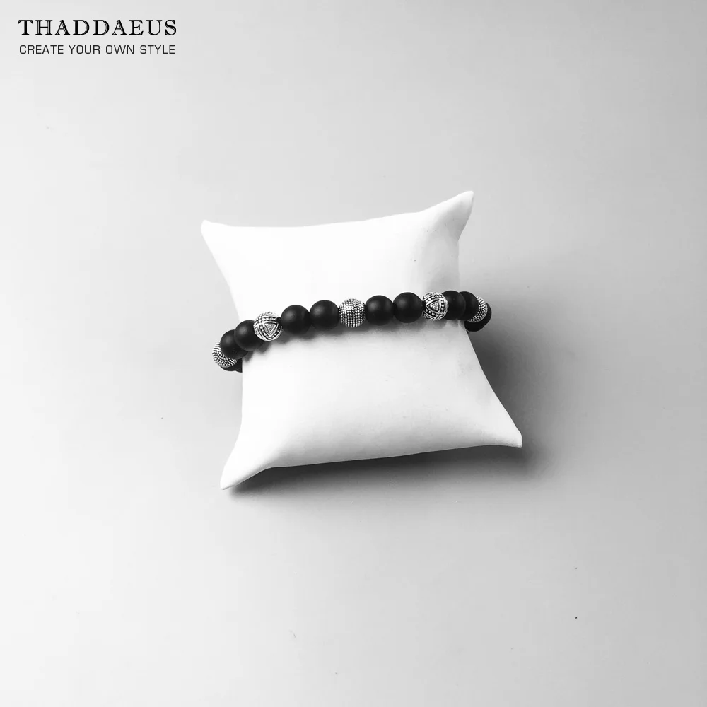 Фото Браслет Hero Rebel Bead европейский стиль Модные ювелирные изделия подарок для мужчин и женщин, из стерлингового серебра и черного обсидиана №3