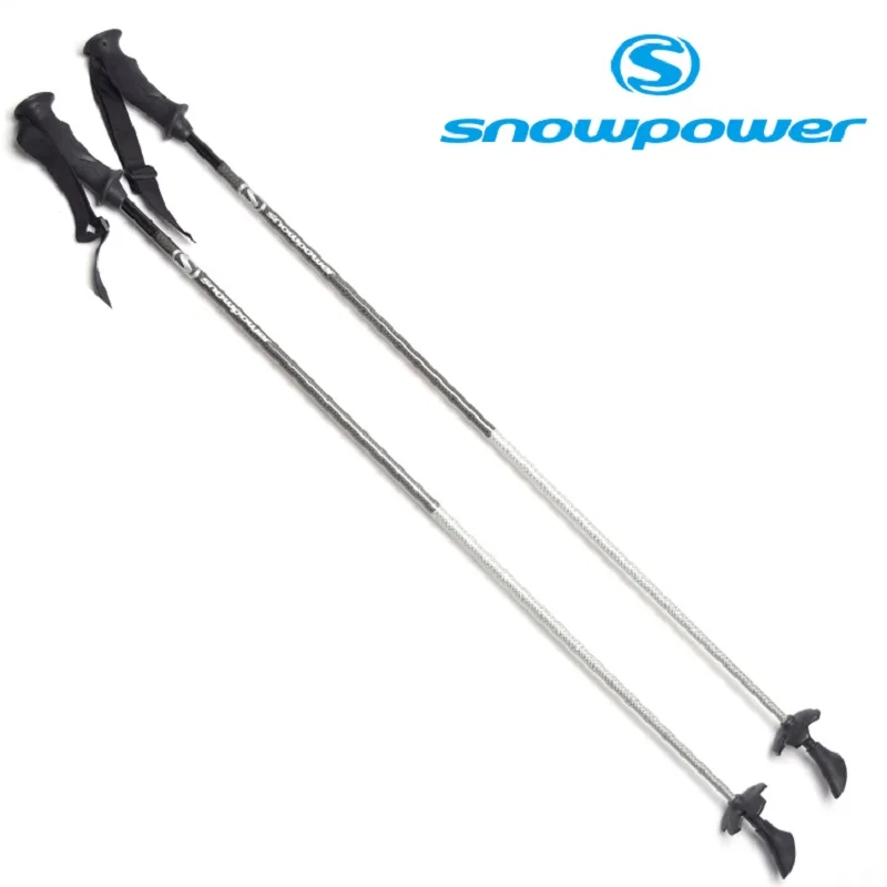 SNOWPOWER Pro Ski Snow Poles Carbon Fiber Sticks Walking Alpenstock For Snowboard Hiling Trekking Aluminumi alloy 110cm |