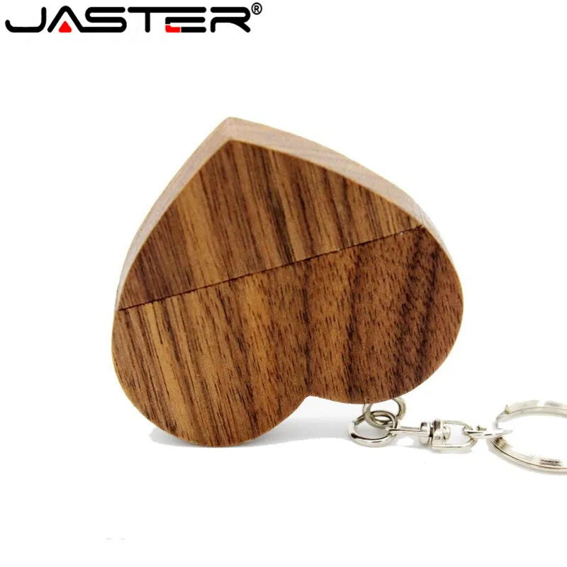 Флэш накопитель JASTER деревянный в форме сердца Usb 2 0 флэш объемом 4 Гб до 64 ГБ