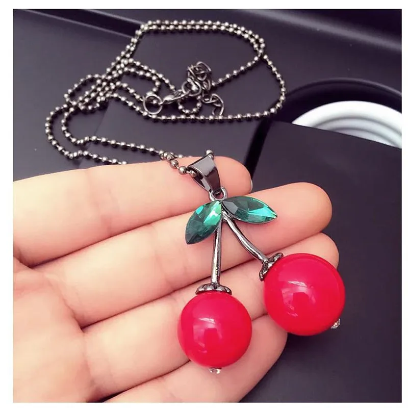 20 шт. аниме Бохо Exo Girl Bijoux колье Макси лист красное Вишневое Ожерелье Подвески для