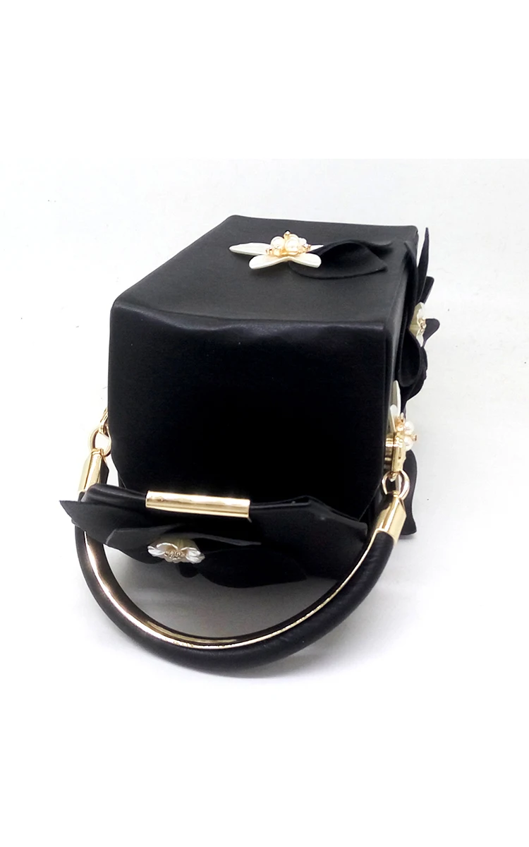 Вечерний женский клатч Boutique De FGG, оригинальная сумочка в форме подарочной коробки с цветами и бусинами, кошелек, сумка-тоут, свадебный кошелек