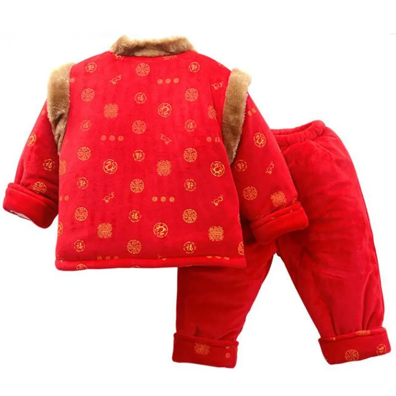 Baby Kids Happy New Year Wear Chinese Spring Festival Clothes Tang Style Clothing Boys Children Top+Pant Cotton Cosplay Costume | Детская