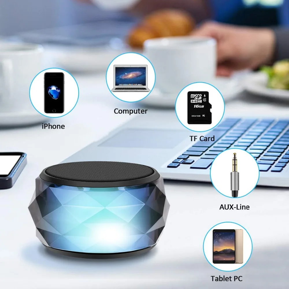 Светодиодный Bluetooth Динамик KENCOOL ночной Светильник Беспроводной алмаз Форма